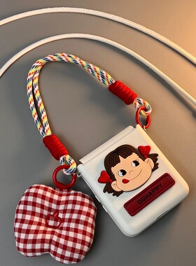 可爱女孩适用华为Pura X折叠屏手机壳pocket 2小米mixflip2斜挎三星zflip7全包式OPPOFindN3Flip支架荣耀vivo