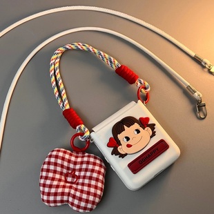 OPPOFindN3Flip支架荣耀vivo 2小米mixflip2斜挎三星zflip7全包式 可爱女孩适用华为Pura X折叠屏手机壳pocket