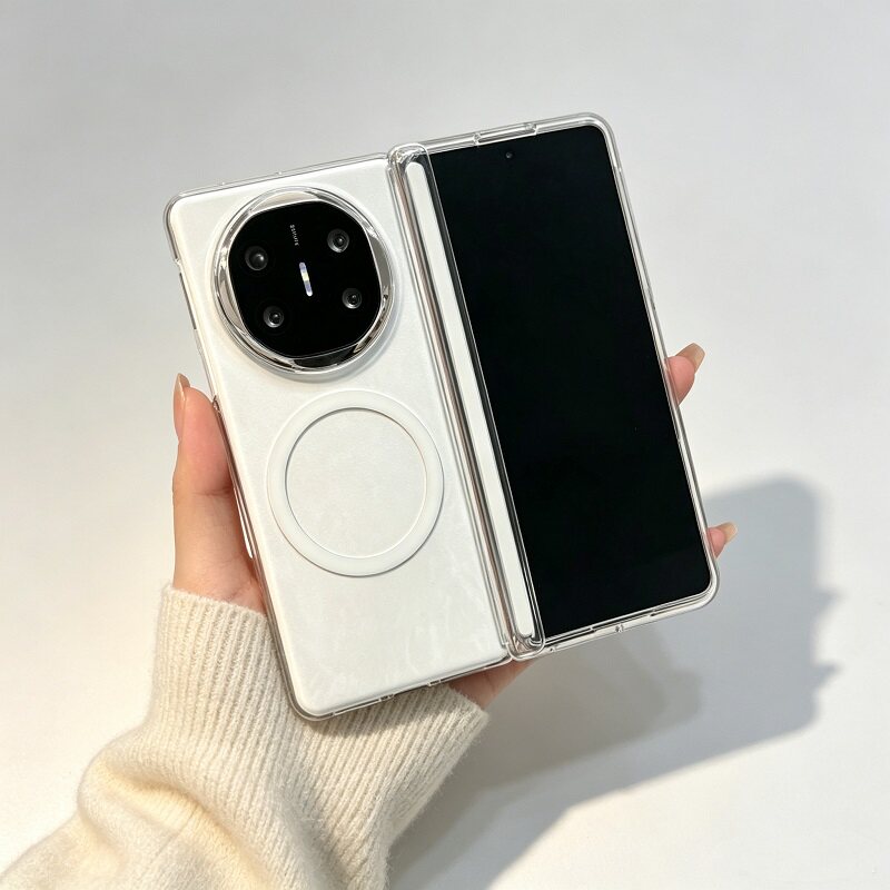 透明磁吸中轴适用华为Mate X7折叠屏手机壳三星Galaxyzfold8硬壳防摔OPPOFindN6个性vivo高级荣耀MagicV6简约