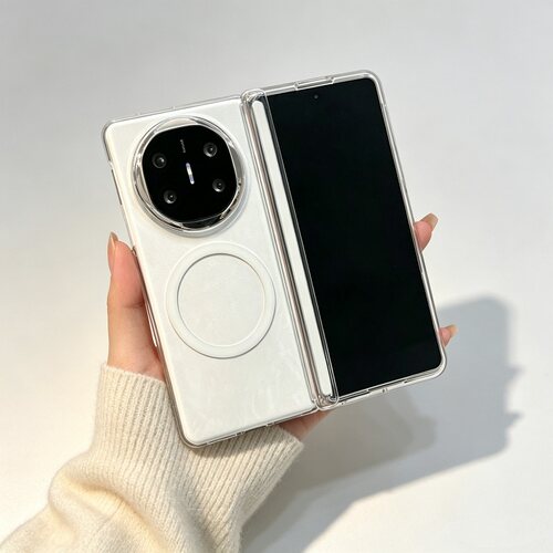 透明磁吸中轴适用华为Mate X7折叠屏手机壳三星Galaxyzfold8硬壳防摔OPPOFindN6个性vivo高级荣耀MagicV6简约