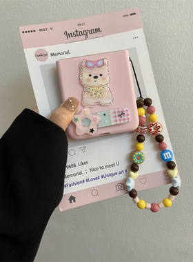 网红西高地发夹支架适用华为pocket2折叠屏手机壳小米mixflip个性三星zflip6手链OPPO Find N3Flip荣耀vivo女