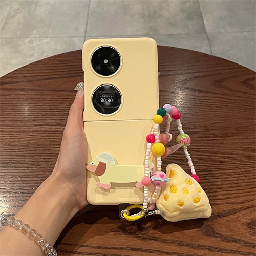 网红腊肠狗折叠支架适用华为Pura X折叠屏手机壳pocket小米mixflip三星zflip6手链OPPOFind N3Flip荣耀vivo女