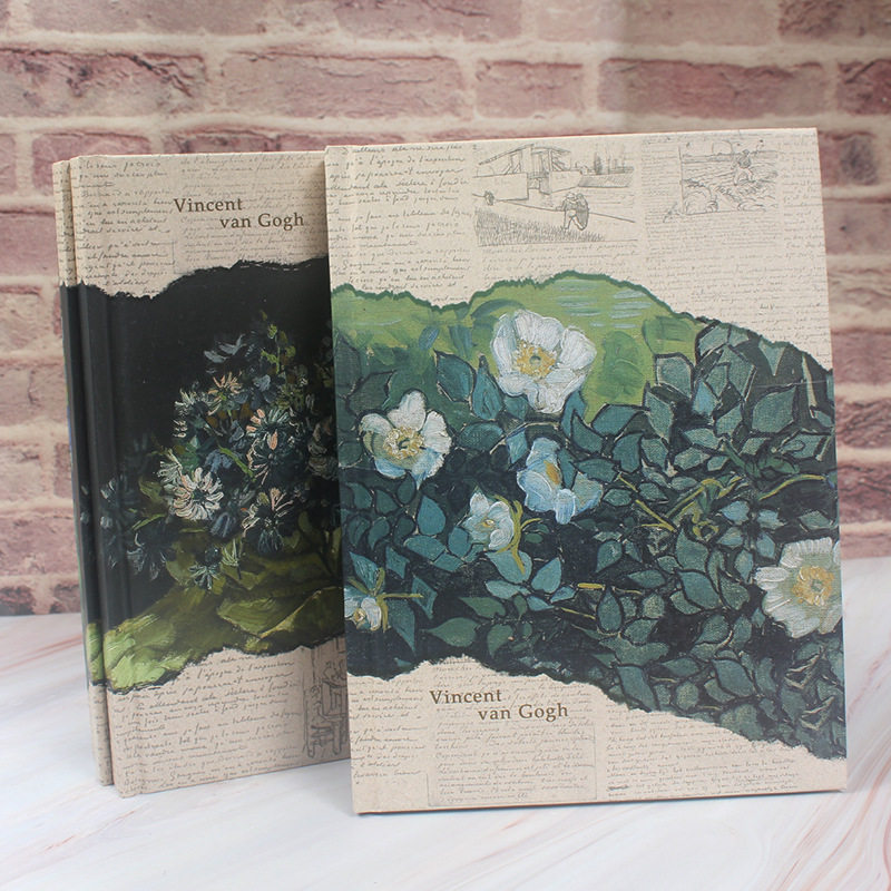 梵高B5硬面精装日记本横线复古油画学生手账本文艺简约记事笔记本
