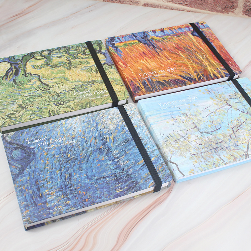 梵高肌理绑带精装本手账本