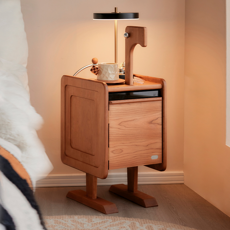 色格樱桃木火烈鸟沙发边柜