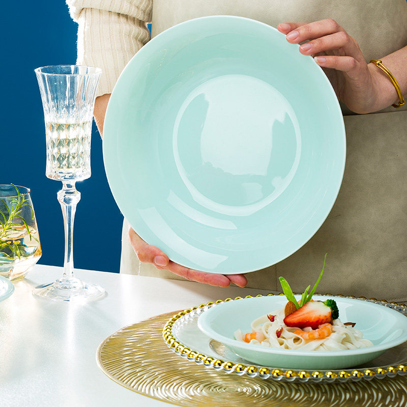 景德镇影青釉下彩餐具陶瓷碗单个家用盘子碗碟自由组合创意菜盘