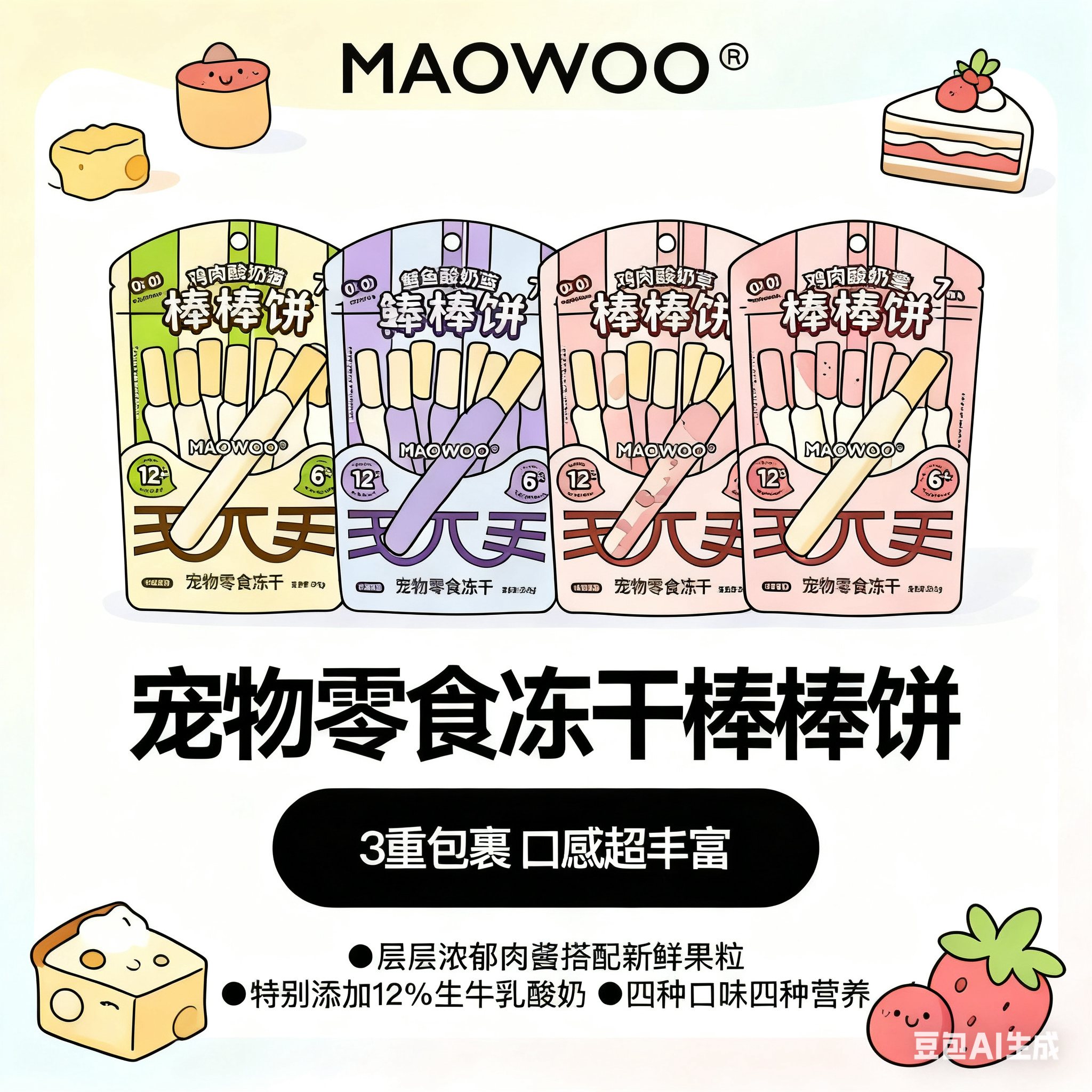 缺一根骨头毛兀棒棒饼宠物零食冻干酸奶棒营养冻干草莓蓝莓蔓越莓,宠物/宠物食品及用品,猫冻干零食,淘宝优惠券,粉丝福利购,淘宝优惠卷