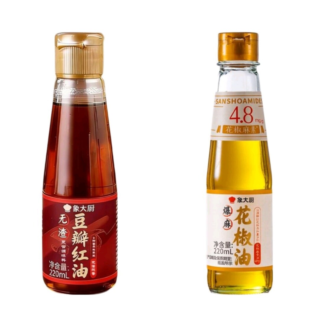 小象超市长沙代购象大厨无渣豆瓣红油220ml爆麻花椒油220ml
