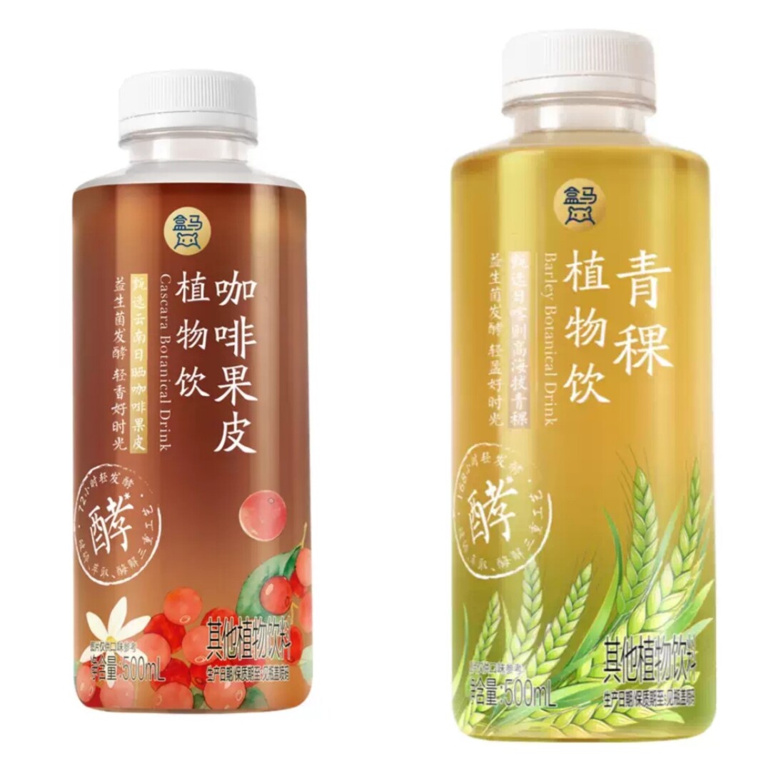 盒马代购青稞植物饮料500ml 咖啡果皮饮料500ml