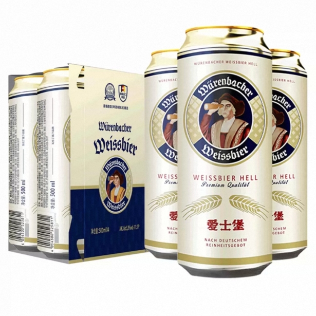 盒马代购 爱士堡 小麦啤酒500ml*4德国进口