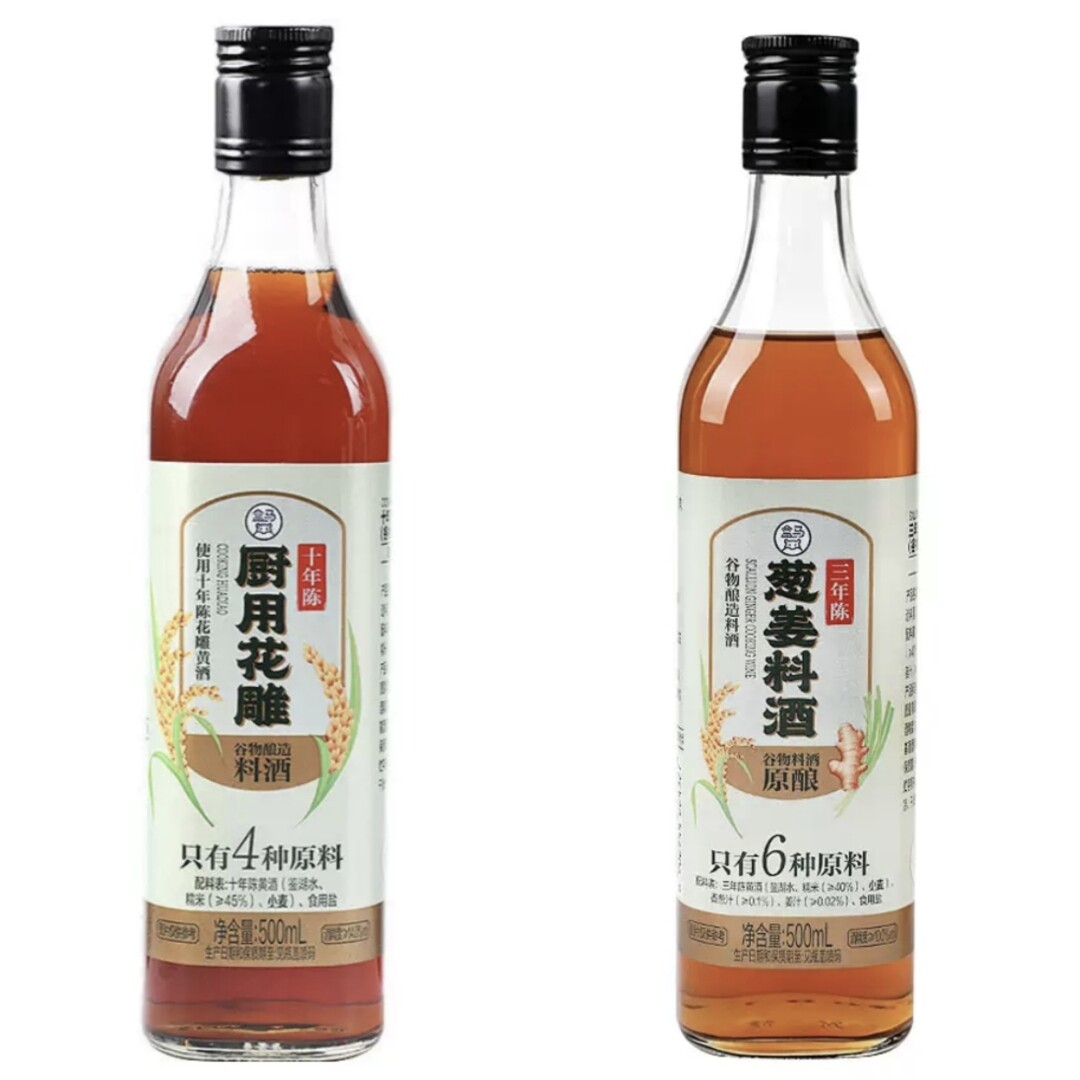 盒马代购谷物酿造料酒三年陈葱姜料酒 十年陈厨用花雕500ml