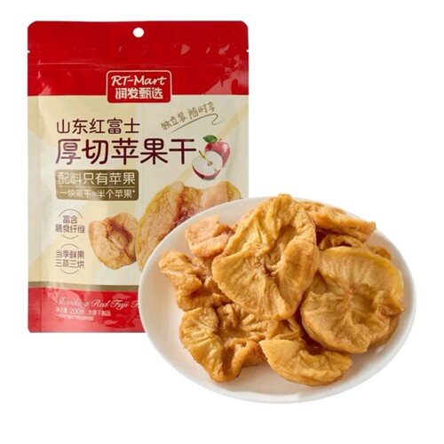大润发长沙代购RT-Mart山东红富士厚切苹果干200g