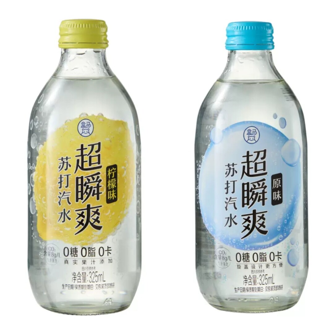 盒马代购超瞬爽苏打汽水原味325ml 柠檬味325ml
