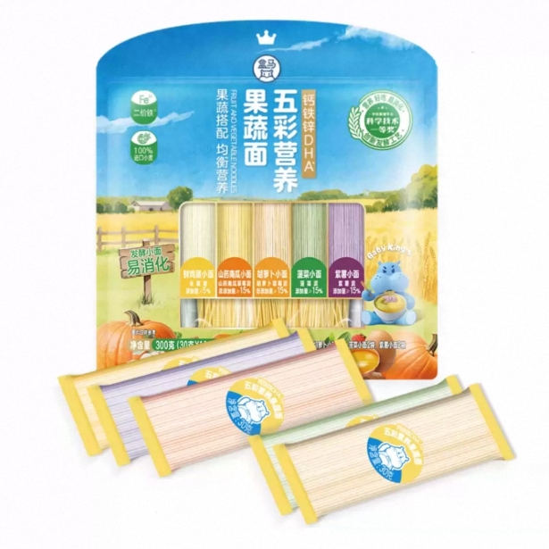 盒马 钙铁锌DHA五彩营养果蔬面300g