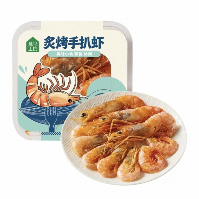 盒马工坊代购炙烤竹荚鱼45g炙烤沙丁鱼45g炙烤手扒虾45g