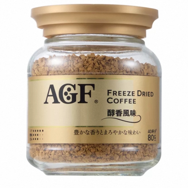盒马代购  AGF/醇香风味冻干黑咖啡（金瓶）80g日本进口