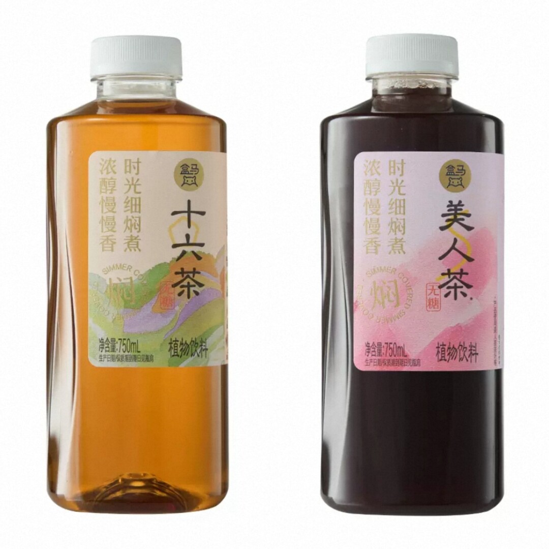 盒马代购 无糖胡麻麦茶750ml 美人茶750ml 十六茶750ml