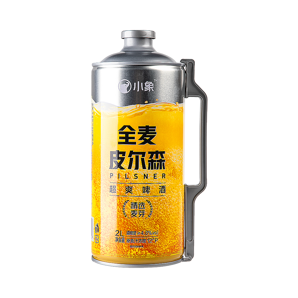 小象超市长沙代购小象全麦皮尔森超爽啤酒12°P桶装2L