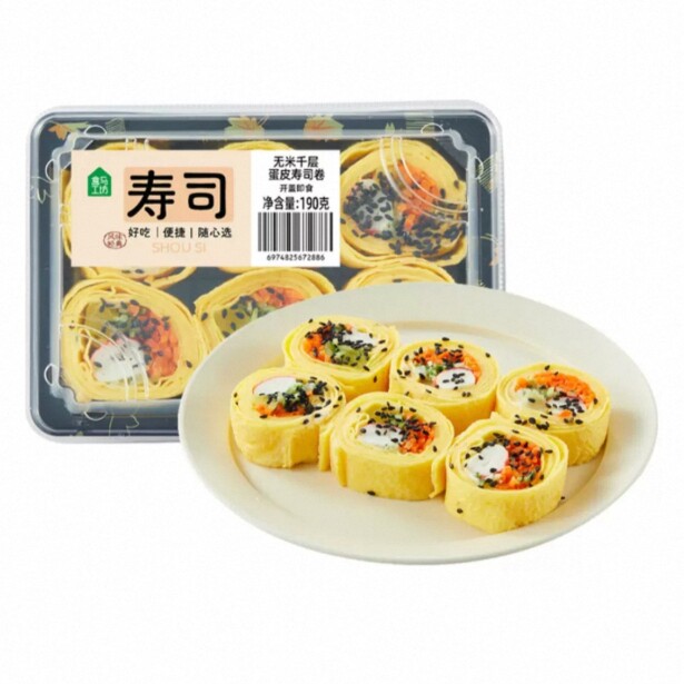 盒马工坊 无米千层蛋皮寿司卷192g