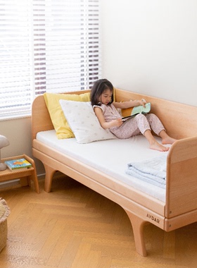 AVDAR儿童床拼接床抱抱床实木带护栏婴儿单人小床男女孩加宽边床