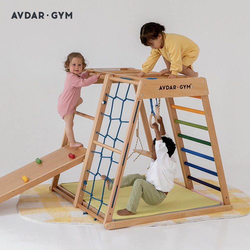 avdar爬梯架山毛榉木儿童荡秋千图片