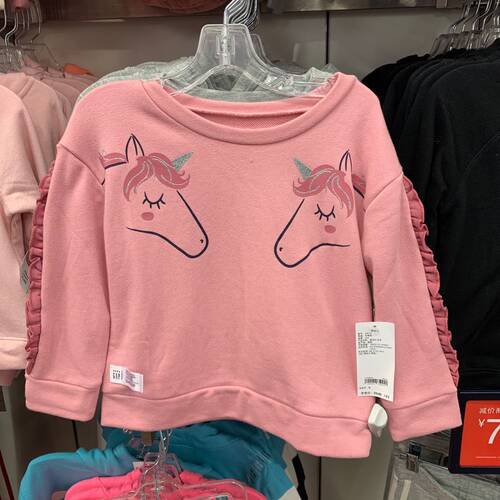 GAP春秋款女幼童圆领可爱卫衣