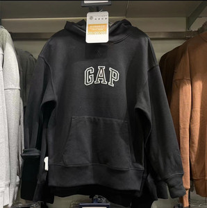 Gap男女装LOGO法式圈织软卫衣809007 秋季情侣装套头连帽上衣潮