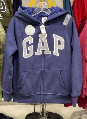 GAP正品现货 冬季 加厚羊羔绒男幼童 保暖 拉链卫衣 开衫 592767