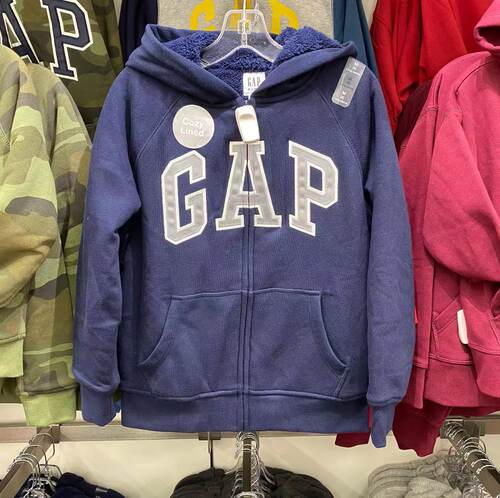 GAP秋冬男大童羊羔绒加厚卫衣