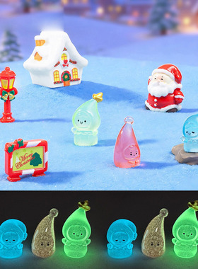 微景观简约现代创意圣诞温馨小屋路灯告示牌 雪地造景diy饰品摆件