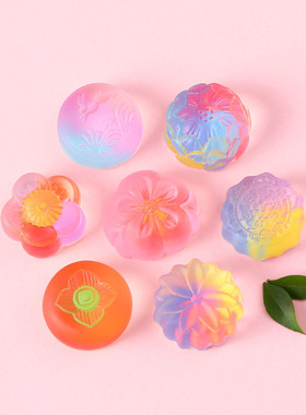 微景观创意中秋节透明月饼奶油胶冰箱贴 DIY装饰品迷你树脂小摆件