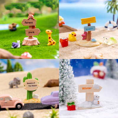 苔藓微景观创意指示路牌标志造景材料 DIY装饰品桌面园艺小摆件