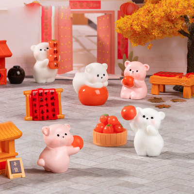 微景观简约创意可爱好事成双小熊公仔 DIY装饰品挂配件迷你小摆件