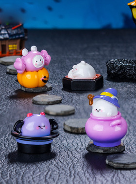 跨境外贸微景观简约创意搞怪万圣小幽灵 DIY装饰品迷你树脂小摆件