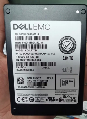 Dell EMC 3.84T硬盘MT0R5 9N32F 5Y4TP KXDCD 2XVX2 118000808
