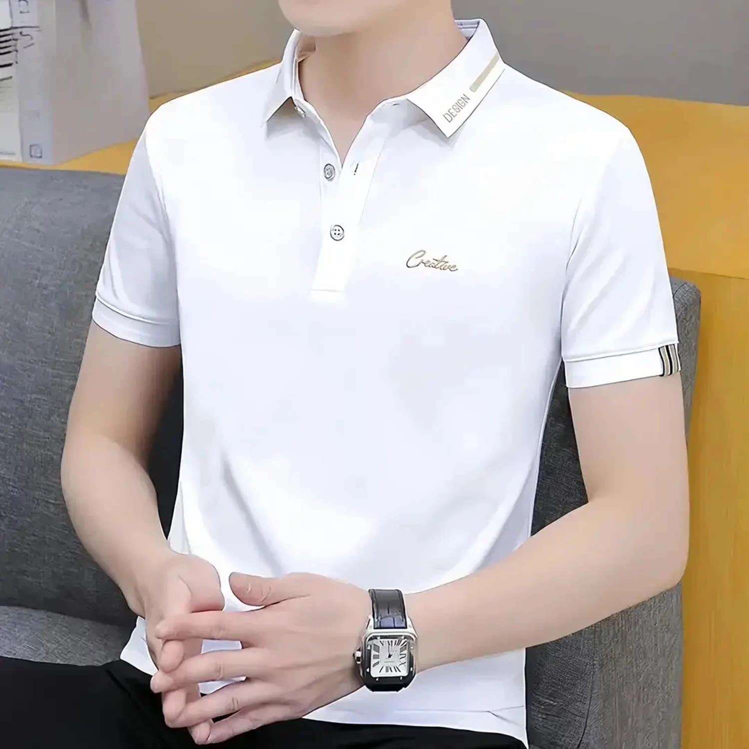 榕坤2026夏季新款男士刺绣POLO衫短袖纯棉免烫抗皱半袖上衣T恤潮