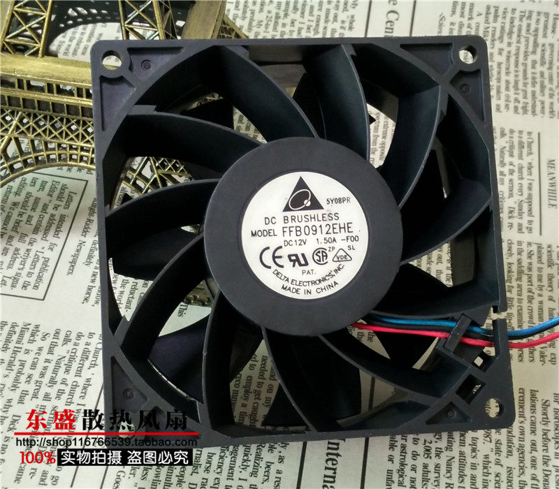 正品台达 FFB0912EHE 9038 12V 1.50A 9CM 暴力大风量双滚珠风扇