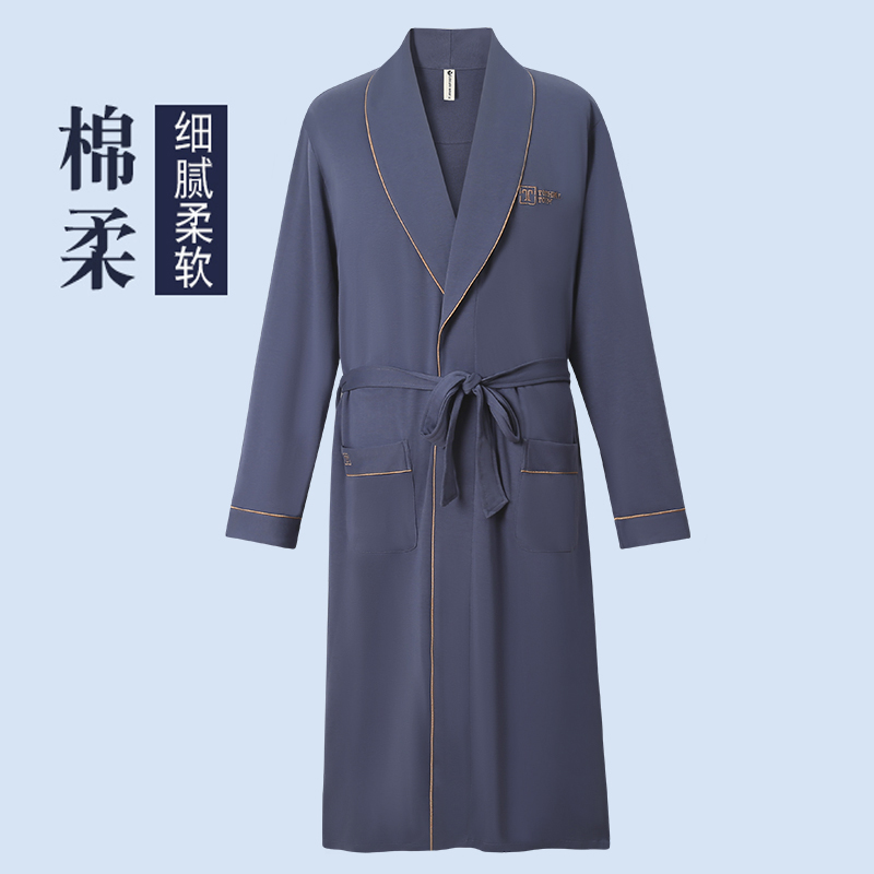睡袍男士春秋季纯棉长袖2025年新款浴袍男款薄款春夏男加大家居服