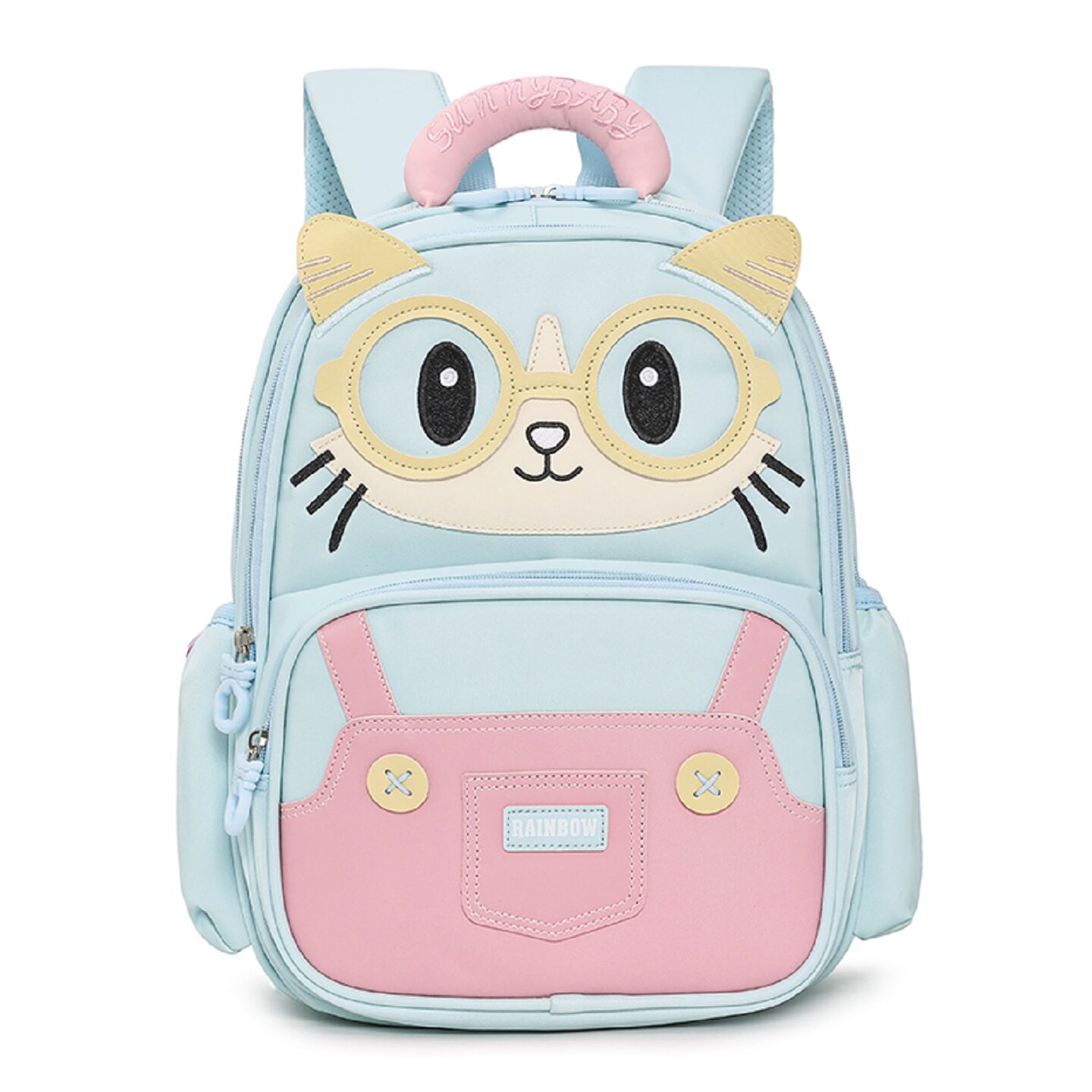 卡通猫咪护脊减压双肩男女孩书包
