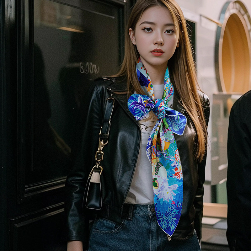 VIESCA春秋冬款桑蚕丝丝巾女士印花大方巾真丝围巾百搭爱尔兰童话