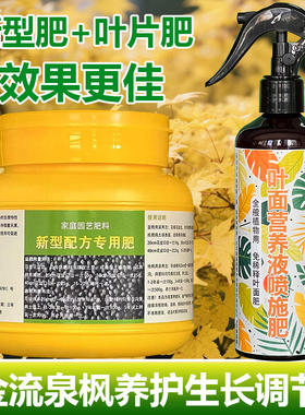 黄金流泉枫花树肥料盆栽花苗营养液发黄掉落干枯发蔫黑斑叶面肥料