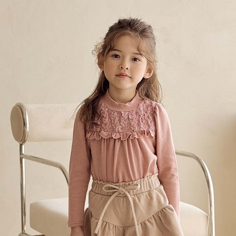 女童T恤韩国童装COCORIBBON2023冬季宝宝花边保暖纯色加厚打底衫,童装/婴儿装/亲子装,T恤,淘宝优惠券,粉丝福利购,淘宝优惠卷