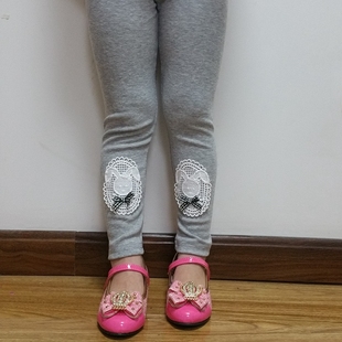 现货 韩国进口童装perming2016春秋女童蕾丝兔子纯棉打底裤 薄款