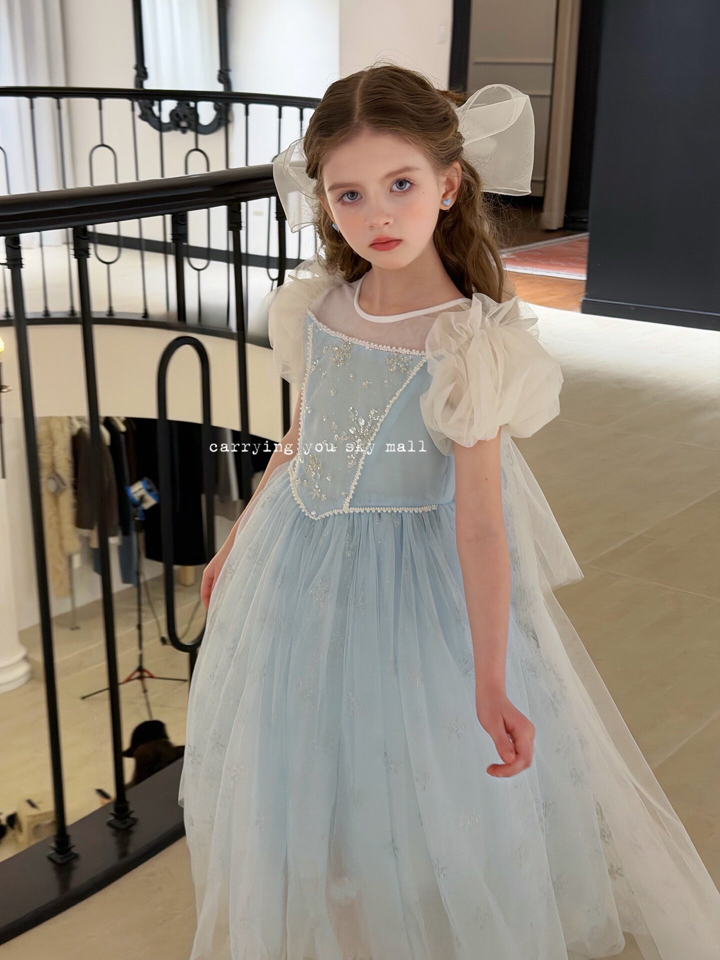 天空之城女童冰雪奇缘连衣裙2026春夏儿童女孩生日礼服网纱公主裙