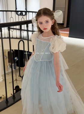 天空之城女童冰雪奇缘连衣裙2026春夏儿童女孩生日礼服网纱公主裙