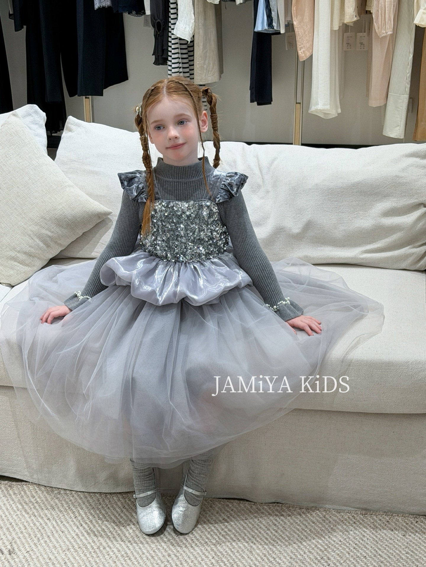 Jamiya女童连衣裙2026秋冬新款儿童洋气公主裙礼服裙公主裙