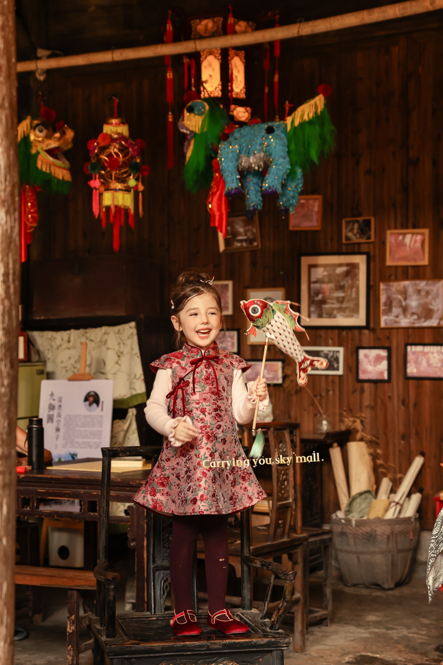 天空之城女童连衣裙25秋冬儿童新中式国风旗袍背心裙马甲裙拜年服