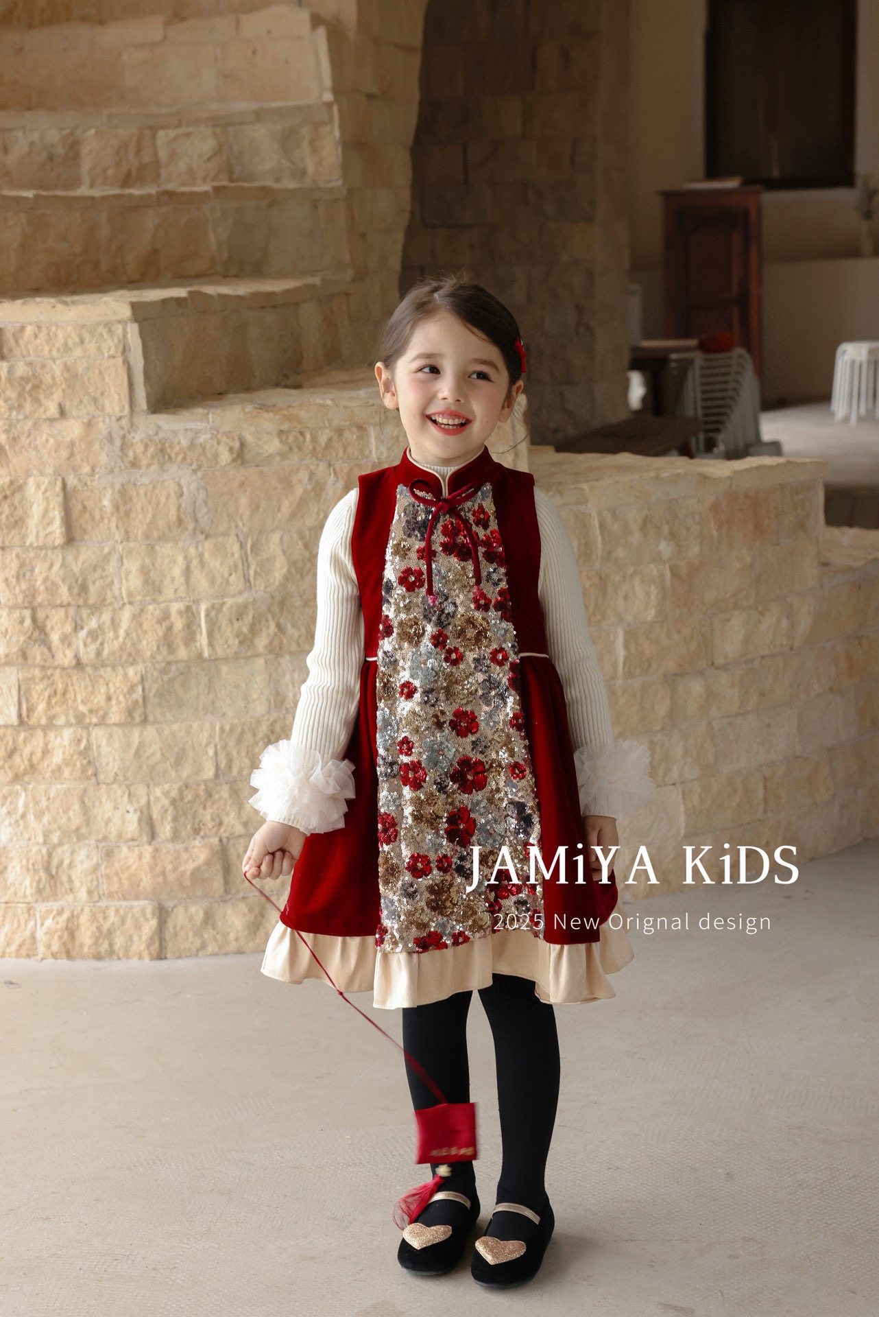 Jamiya女童连衣裙2025秋冬新款儿童洋气新中式国风背心裙拜年服,童装/婴儿装/亲子装,连衣裙,淘宝优惠券,粉丝福利购,淘宝优惠卷