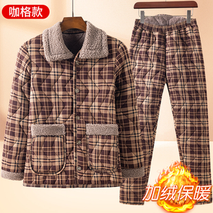棉衣棉裤 套装 加棉加绒加厚大码 大码 家居服 棉袄女中老年人棉袄冬装