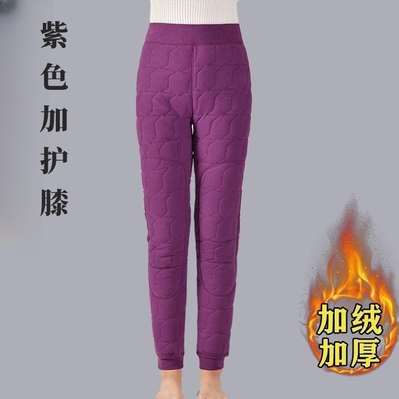 冬季女士中老年护膝棉裤加绒加厚德绒宽松休闲大码高腰美体厚棉裤